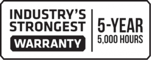Industry's Strongest Warranty - 5-Year 5,000 Hours